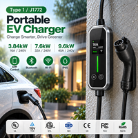 Chargeur mural pour VE J1772 Type 1 ETL FCC APP WiFi Bluetooth IP65 IK10 3.8kW 7.6kW 9.6kW 16A 32A 40A 240V Fournisseur OEM ODM Domicile