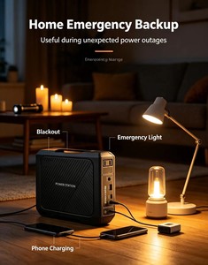 แบตเตอรี่สำรองพกพา 100W สถานีไฟฟ้าสำรองแบบพกพา เครื่องกำเนิดไฟฟ้าพลังงานแสงอาทิตย์ พร้อมไฟฉาย LED ชาร์จไฟ AC และชาร์จไฟด้วยพลังงานแสงอาทิตย์ - Product Image 5