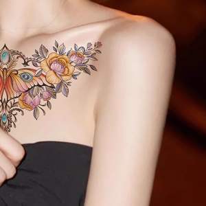 Tatuajes Temporales de Hombro y <span class=keywords><strong>Pecho</strong></span>, Coloridos, Realistas, Grandes, Removibles, Sexys y Modernos, Pegatinas de Tatuajes de Papel Resistentes al Agua para Hombres - Product Image 4