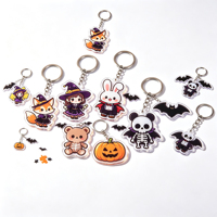 Ensemble de 12 porte-clés en acrylique pour Halloween, breloques Kawaii effrayantes, cadeaux de fête