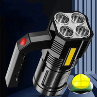 Nouveau 4led USB rechargeable lampe de poche cob côté lumière multifonctionnelle forte lumière lampe de poche extérieure LED portable ménage