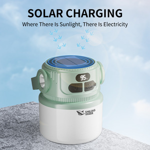 Smiling Shark Multifunctional Camping <b>Light</b> Led Solar Rechargeable Portable Lamp With Usb Charging - Product Image 3