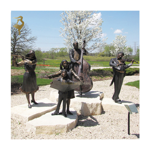 Estatua de Jardín Personalizada de Mujer con Alas de Ángel Tocando la <span class=keywords><strong>Flauta</strong></span>, Fundida en Metal y Cobre, Tamaño Real - Product Image 3
