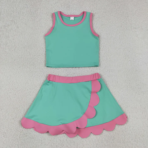 Vêtements pour enfants en gros, tenues d'été, vêtements de sport pour enfants, jupes sans manches pour filles, ensemble de vêtements pour filles - Product Image 3