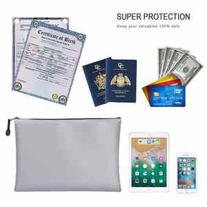 Waterproof and Fireproof A4 Document Holder Bag Travel Safe Storage <b>Box</b> with Zipper <b>Filing</b> Products - Product Image 5