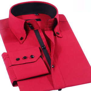 Camicia da <span class=keywords><strong>Uomo</strong></span> a Maniche Lunghe con Bottoni in Cristallo, Nuova Collezione Primavera-Autunno, Elasticizzata, di Alta Qualità, Business Casual, <span class=keywords><strong>Slim</strong></span> <span class=keywords><strong>Fit</strong></span>, Alla Moda - Product Image 4