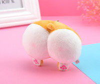 Jouets en peluche super doux Corgi aux fesses de pêche mignonnes, anti-stress, petits pendentifs porte-clés, cadeaux pour étudiants, vente en gros transfrontalière