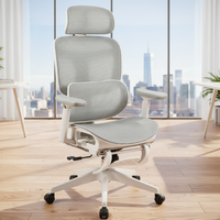 Chaise de bureau ergonomique de direction de luxe avec accoudoirs 4D, coussin entièrement en maille, dossier haut