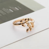 Bague ouverte ajustable NYY en forme de branche d'olivier avec feuilles, bijou pour les doigts, pour femmes et filles, cadeaux de mariage et de Noël, bagues tendance
