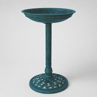 Bain d'oiseaux en résine plastique verdigris, résistant aux intempéries, pour extérieur, sur piédestal, écologique, design Art Déco solaire, léger, pour jardin