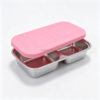 Boîte à lunch en acier inoxydable de qualité alimentaire, étanche, boîte bento scellée avec couvercle en silicone, récipient alimentaire portable pour étudiants, bureau, camping