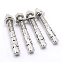 Ancre à coin en acier au carbone zingué UNC, grade 4.8, 3/8*3-3/4, norme DIN, boulon d'ancrage industriel, résistance à la cisaillement 5000 lb, vente en gros