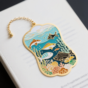 Cá nhân Thiết Kế Logo Men Đánh Dấu Cuốn Sách Tùy Chỉnh Bookmark 3D Đẹp Mạ Vàng Kẽm Hợp Kim Kim Loại Đánh Dấu Cho Quà Tặng - Product Image 6