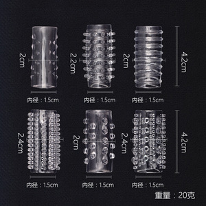 Auster Medical Devices Crystal Caterpillar Ensemble de 6 anneaux péniens en caoutchouc souple transparent pour retarder l'éjaculation - Product Image 2