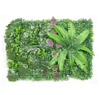 Panneau de décoration de plante de fleur murale en plastique artificiel en plastique à prix bon marché