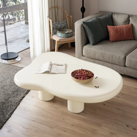 Table basse Cloud Cream Wabi-Sabi, design nordique moderne, panneau en bois irrégulier simple, pour petits appartements, salon