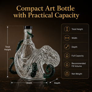 Trae <span class=keywords><strong>el</strong></span> Océano a tu Bar: Decantador de Vidrio con Forma de Pulpo y Tentáculos Verdes Fluidos, Garrafa de Whisky con Temática Náutica, Perfecta - Product Image 4