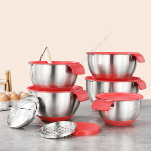 ชุดชามผสมสแตนเลสกันลื่น Syh609 พร้อมฝาปิด สำหรับสลัด  ขายส่ง  ภาชนะโลหะแบบใช้แล้วทิ้ง - Product Image 3