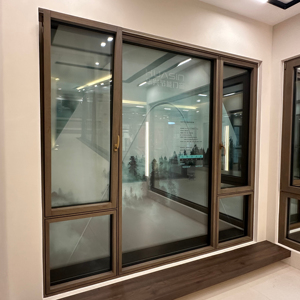 Fenêtre à persiennes battantes en bois recouvert d'aluminium à rupture de pont thermique Huasin Warm Cream pour pièce moderne, grande vue panoramique, certifiée NFRC CE - Product Image 6