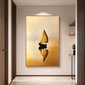 Póster <span class=keywords><strong>de</strong></span> Arte Abstracto Minimalista con Elementos <span class=keywords><strong>de</strong></span> Veleros, Pintura Moderna para Decoración del Hogar, Mural <span class=keywords><strong>de</strong></span> Lienzo Pintado a Mano - Product Image 5