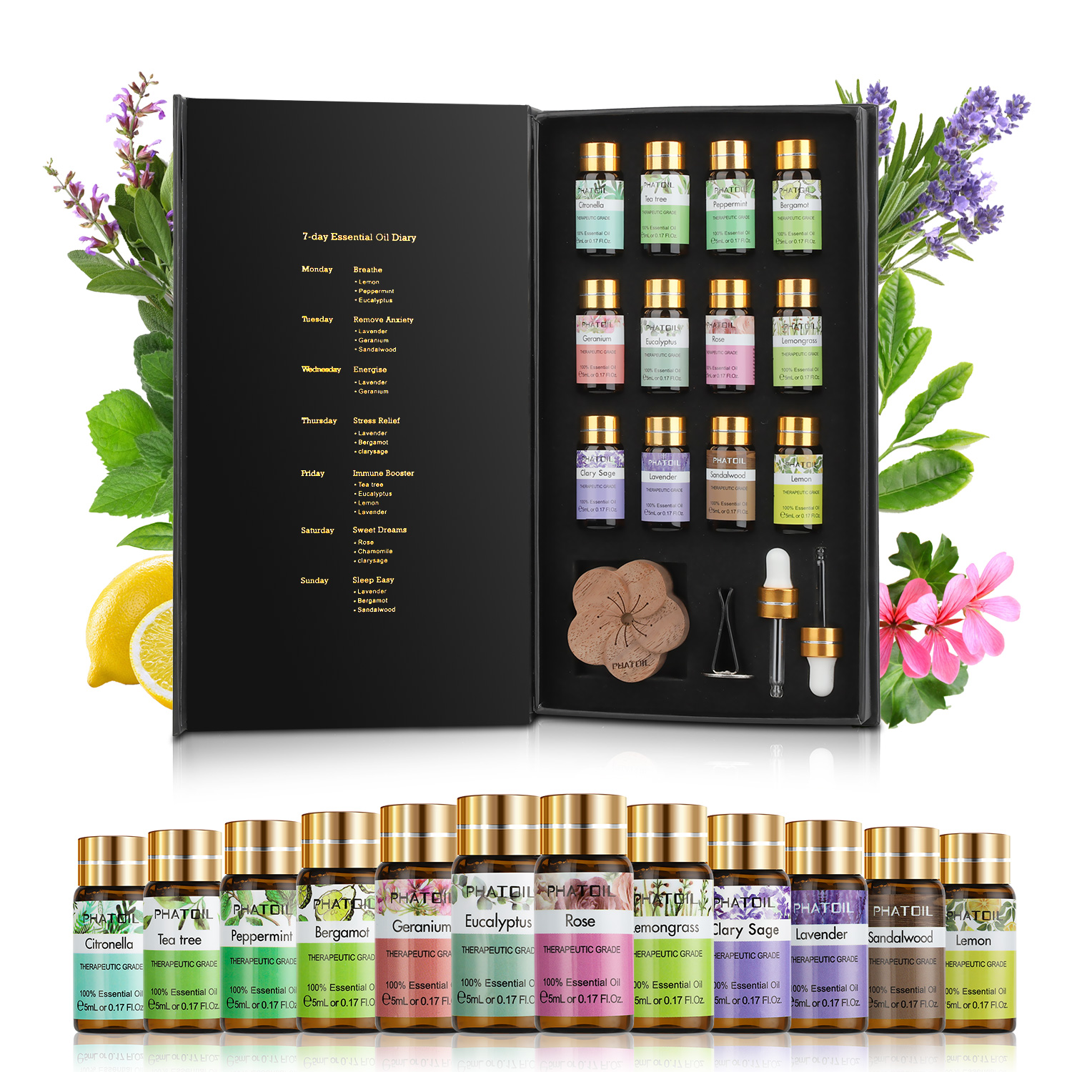 Essential Oil Gift Set 10/12/15 pcs Pure Essential Oil Perfume Fragrance Oil for Aroma Diffuser Massage Candle