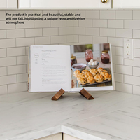 Support de Livre de Recettes en Bois de Chêne Écologique et Durable, Fait Main, Présentoir de Salon pour Livres de Recettes, Tablettes, Photos, Idéal comme Cadeau
