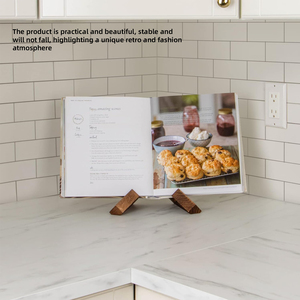 Wooden Cookbook <b>Stand</b> Handcrafted, Display Holder <b>for</b> Recipe Books <b>Tablets</b> Photos Kitchen Decor, Gift <b>for</b> Chefs Book Lovers - Product Image 4