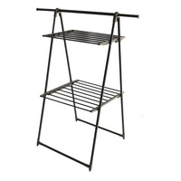 Chariot à linge pliable 2-en-1 et séchoir avec étagères de rangement sur roulettes pour chambre, balcon, placard – Optimisation de l'espace domestique