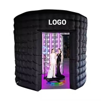 360 Inflatable Photo Booth 118/148/158 Inch LED Berubah Warna Logo Kustom Buatan China Pernikahan Pesta Fotografi