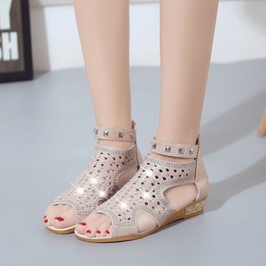 Sandalias de moda chinas para mujer, con cremallera y pedrería, estilo romano, para verano, playa, con correa al tobillo, para exteriores - Product Image 2