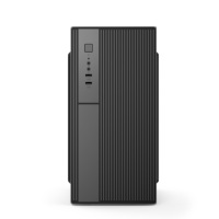 Casing PC Micro ATX ITX ES-GAMING Hitam Mid Tower untuk Komputer Desktop, Kabinet Metal untuk Gaming & Kantor