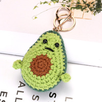 Handgemaakte Gebreide Gehaakte Amigurumi Sleutelhangers Schattige Fruitgroente Sleutelhanger Gehaakte Avocado Wortelhanger Sleutelhanger