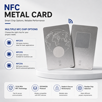 Carte Métallique NFC, Carte RFID de Contrôle d'Accès, Carte Clé d'Hôtel, Argent, Logo Personnalisé pour Adhésion Professionnelle NFC