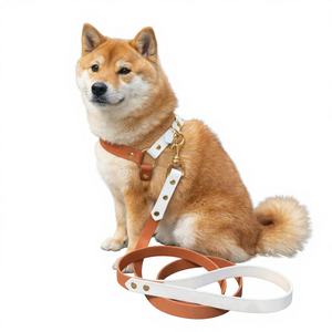 Ensemble laisse <span class=keywords><strong>et</strong></span> harnais pour chien en PVC texturé simili cuir <span class=keywords><strong>de</strong></span> luxe |   Durable, imperméable, facile à nettoyer, doublure douce, vente en gros - Product Image 1