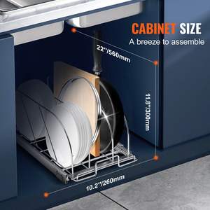 DB vente en gros extensible organisateur d'armoire rétractable support de casserole réglable pour plaque à biscuits moules de cuisson et organisation de plateau - Product Image 4