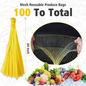 Huamaohengchun 100 Bolsas de Malla de LDPE Reutilizables y Duraderas de 24'' para Cocinar Mariscos (Cangrejo/Almeja/Cangrejo de Río), Cebolla/Patata/Vegetales - Product Image 5