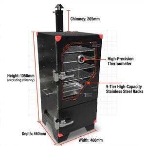 BBQ vertical au gaz au charbon de bois électrique personnalisé OEM Offset Lang Meilleur four de fumage Grill Pit - Product Image 2