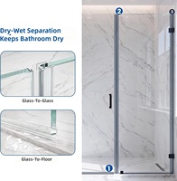 Bande d'étanchéité de douche en forme de D pour portes en verre sans cadre, joint vertical anti-éclaboussures, étanche et facile à installer