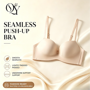 Nahtlose Satin-Unterwäsche für Damen mit Kleiner Brust Push-Up Ohne Stahlring Dicker BH-Überzug - Product Image 1