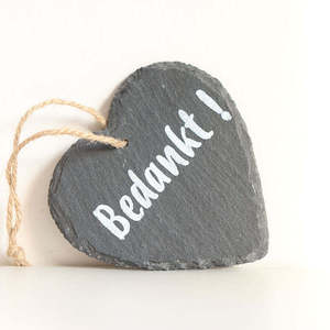Cadeau <span class=keywords><strong>Avis</strong></span> suspendu Ardoise décorative avec corde de retenue comme plaque signalétique Panneau de porte Ardoise Tableau mémo en forme de cœur pour l'écriture - Product Image 4