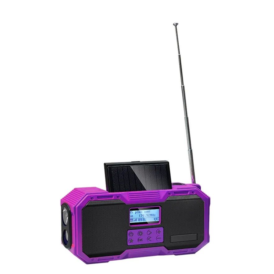 D588 Bt 5.0 태양 무선 스피커 AM Fm 라디오 송신기 Uhf Vhf 충전식 태양 라디오 멀티 비상 용품
