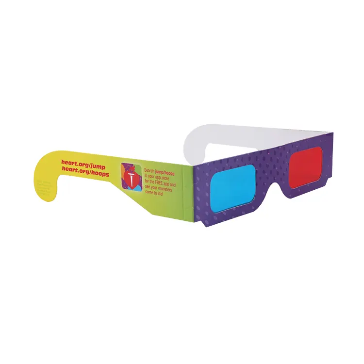 Kırmızı mavi mavi katlanabilir kağıt karton özel 3D gözlük
