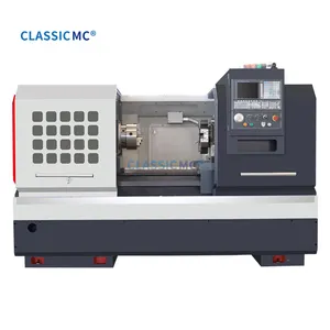 Classic Cnc Lathe Fanuc 220v Ck6150 High Quality Projects Cnc Flat Bed 105 Spindle Bore Lathe Machine For Sale