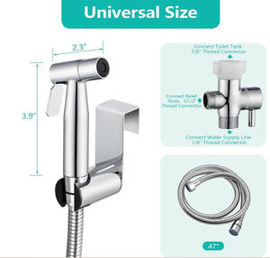 Pistolet de pulvérisation pour bidet en acier inoxydable CCTV, à débit réglable – Design moderne pour toilettes et accessoires de salle de bain - Product Image 3