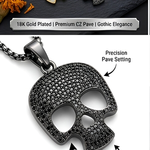 Collar con Colgante <span class=keywords><strong>de</strong></span> Calavera Chapado en Oro <span class=keywords><strong>de</strong></span> 18K, Estilo Gótico, Hip Hop, Calavera <span class=keywords><strong>de</strong></span> Azúcar, Regalo para el Día <span class=keywords><strong>de</strong></span> los <span class=keywords><strong>Muertos</strong></span> y Halloween - Product Image 6