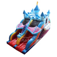 Château Gonflable Commercial Dragon Volant avec Toboggan, Château Gonflable Rebondissant, Château Gonflable Moonwalk, Parcours d'Obstacles Gonflable avec Toboggan