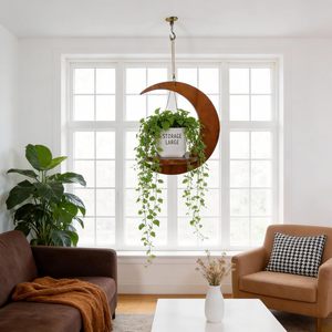Estante Colgante para Plantas con Diseño de Luna, Soporte de <span class=keywords><strong>Techo</strong></span> para Plantas de Interior, Macetas, Espacios Pequeños, Decoración del Hogar - Product Image 4