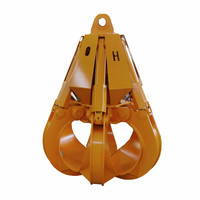 Grappin hydraulique fixe pour excavatrice, type « écorce d'orange », pour le chargement de déchets domestiques, de ferraille et de déchets d'acier