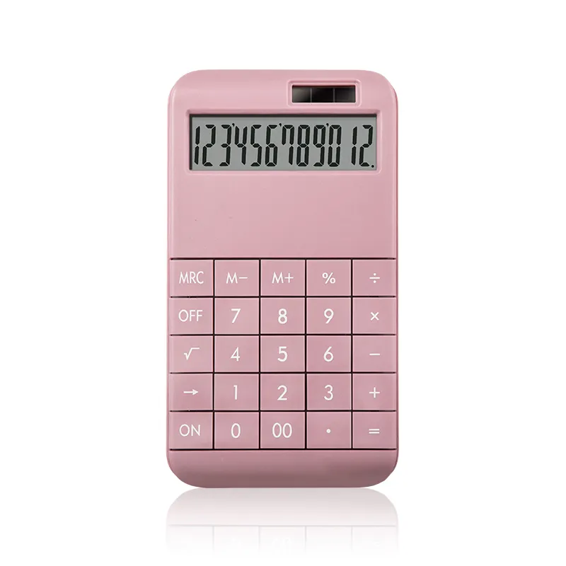 Promotional Cheap High Quality 12 Digit Colorful Dual Power Funny Desktop Calculator