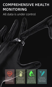 حلقة ذكية جديدة مقاومة للماء IP68 ECG ضغط الدم الأكسجين رصد معدل ضربات القلب النوم تعقب اللياقة البدنية حالة الصلب استدعاء جهاز التحكم عن بعد - Product Image 4